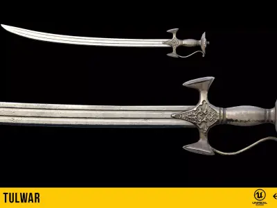 Tulwar Low-poly 3D model