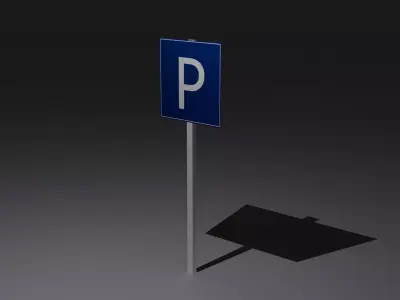 Traffic Sign Low-poly 3D model