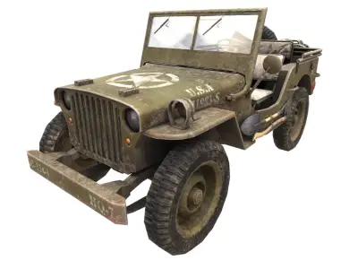 Jeep Willys  Low-poly 3D model