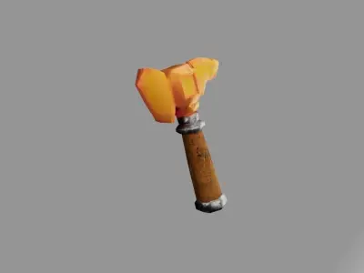 game weapon assets Hammer Low poly Low-poly 3D model