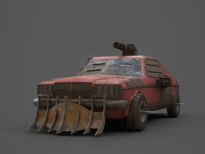 Post Apocalyptic Monster Mercedes 230 Low-poly 3D model