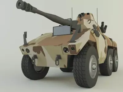 EE-9 Cascavel military vehicle 3D model