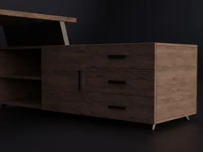 Modern Desk Design Free 3D model