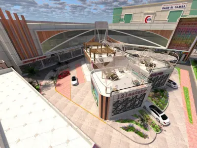 Modern Retail and Commercial Strip A30 DWG SketchUp 3D model