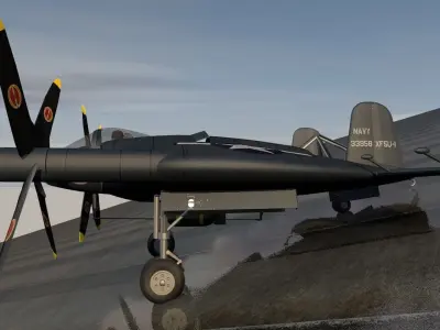 Vought XF5U-1 Flying Flapjack 3D model