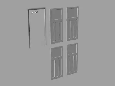 Dolls House Internal Door 1930s Mid-Century Miniature 3D print model