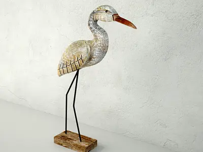 Small Egret Statue 3D model