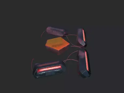 Sci-Fi Futuristic Modular Luminaire Low-poly 3D model