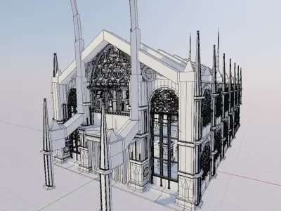 medieval church with pbr textures 3D model