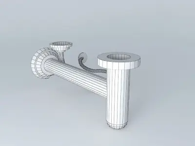 Kit bathroom sink with two faucets Free 3D model