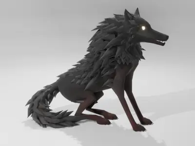 Low Poly Dark Wolf Free low-poly 3D model