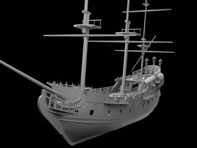 Black Pearl Ship Free 3D model