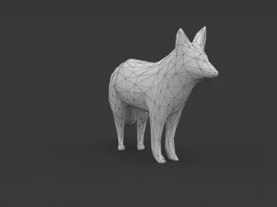Low Poly Fox polygonal Low-poly 3D model