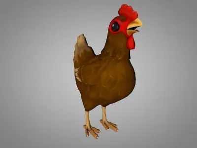 Chicken Low-poly 3D model