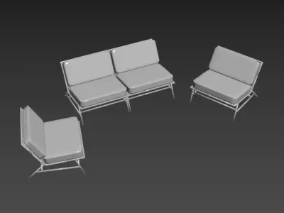 Outdoor Chair Set 3D model