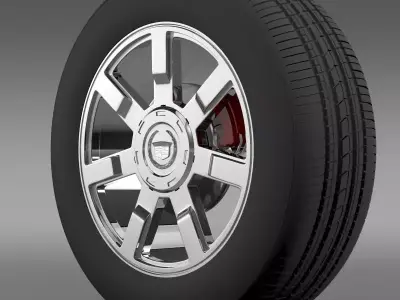 Cadillac Escalade esv 2wd1 wheel 3D model