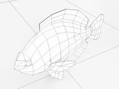 Bluegill fish low poly 3d model  Low-poly 3D model