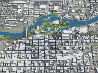 Spokane Low-poly 3D model