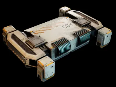 Cargo Drone Game ready Low-poly 3D model