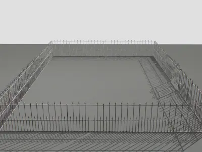 Railing Fence pack 4 Low-poly 3D model