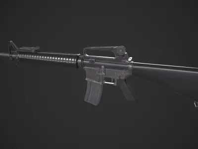 M16-A2 rifle Low-poly 3D model