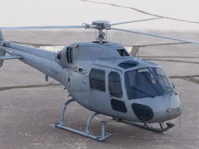 Military Helicopter Airbus Eurocopter AS555 Fennec II  3D model