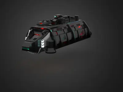 Cargo Space ship Carrier Free low-poly 3D model