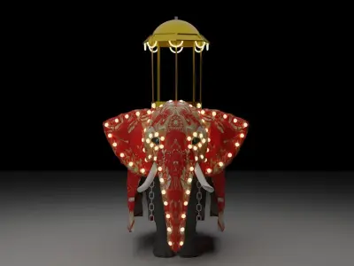 SriLankan Cultural Ceremonial Tusker mammal with casket Low-poly 3D model