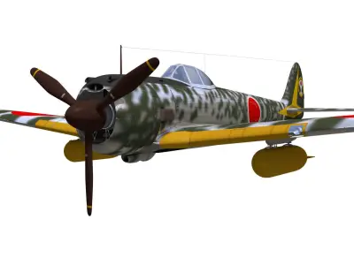 Ki43 Hayabusa type2-Otsu oscar 3D model