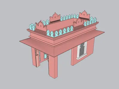 indian jodhpuri stone chatri dome 3D model