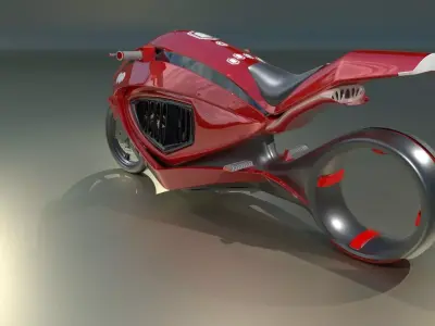 Red Black Gorg Sci fi Bike Free 3D model