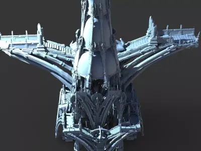 Ancient Greater Victorian river tower 3D model