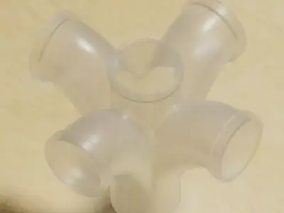 Transparent Fitting Four Double Bend Y 3D model