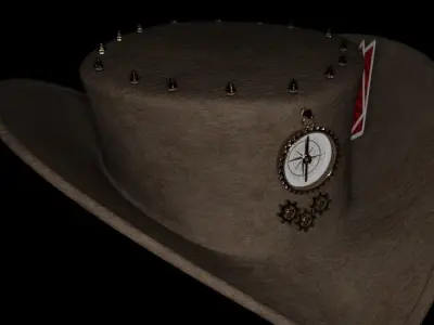 Hat historic old cards Low-poly 3D model