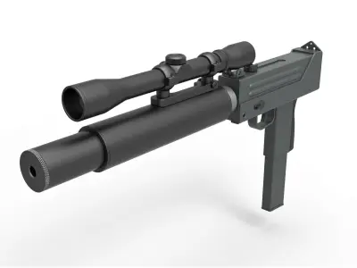 Submachine gun MAC-10 from the movie Escape from New York 1981 3D model