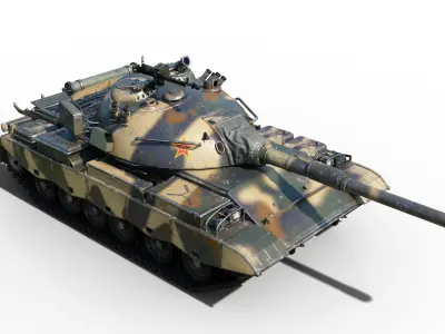3 coatings of PLA Army ZTZ80 Main Battle Tank Type 80 Low-poly 3D model