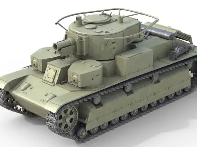 T 28 Medium Tank   r49 Low-poly 3D model