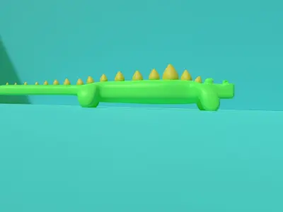 Cartoony Pastel Crocodile Low-poly 3D model