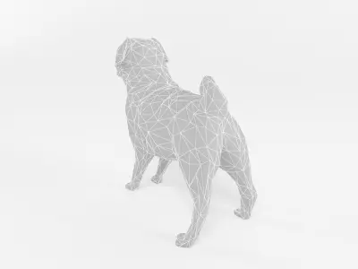 Pug Low Poly Mammal Dog Animal Lowpoly Low-poly 3D model