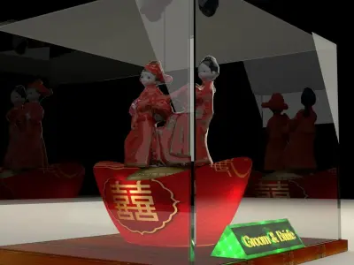 Chinese wedding couple figurine 3D model