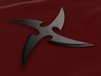 4 Point Curved Shuriken 3D model