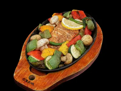 Salmon  VR AR  low-poly 3d model Low-poly 3D model