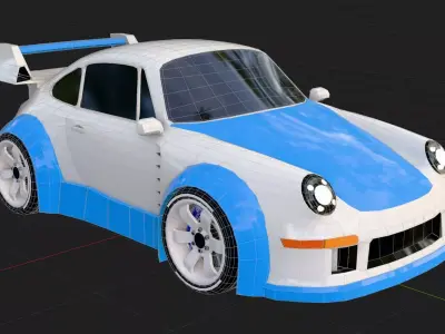  Porsche 911 Turbo Retro Sports Car  Low Poly Racing Vehicle Low-poly 3D model