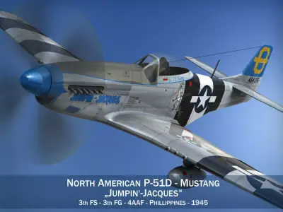 North American P-51D Mustang - Jumpin Jacques 3D model