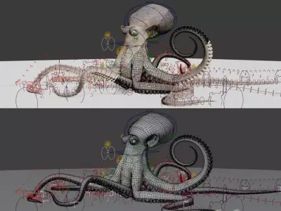 Robust Rigged Giant Octopus Free 3D model