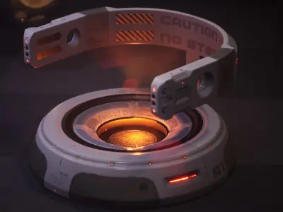 Sci-fi Service Drone Low-poly 3D model