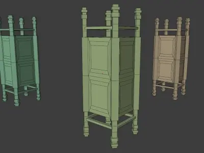 Low Poly  japanese lamp model Free low-poly 3D model