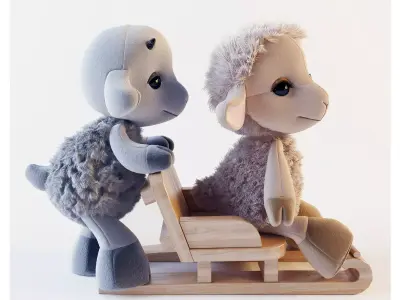 Sheep and goat toy 3D model