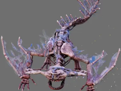 Zombie Bone Beast Low-poly 3D model