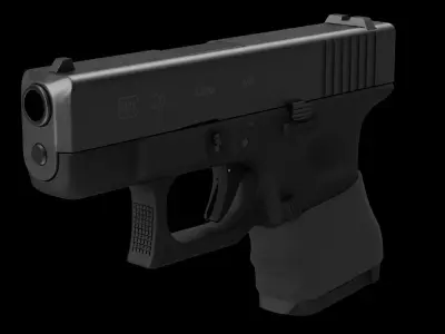 Glock 26 Handle Low-poly 3D model